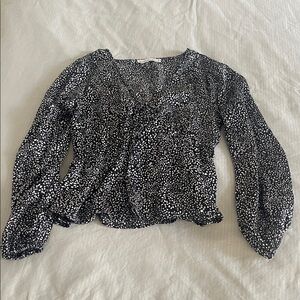 Abercrombie & Fitch Black and White Patterned Blouse
